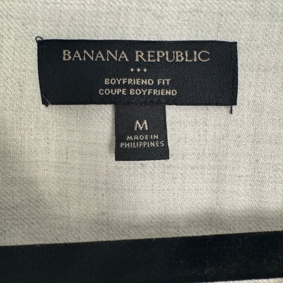 Banana Republic Boyfriend Shirt Medium Long Sleeve Button Up Soft Gray Rayon - Picture 4 of 7